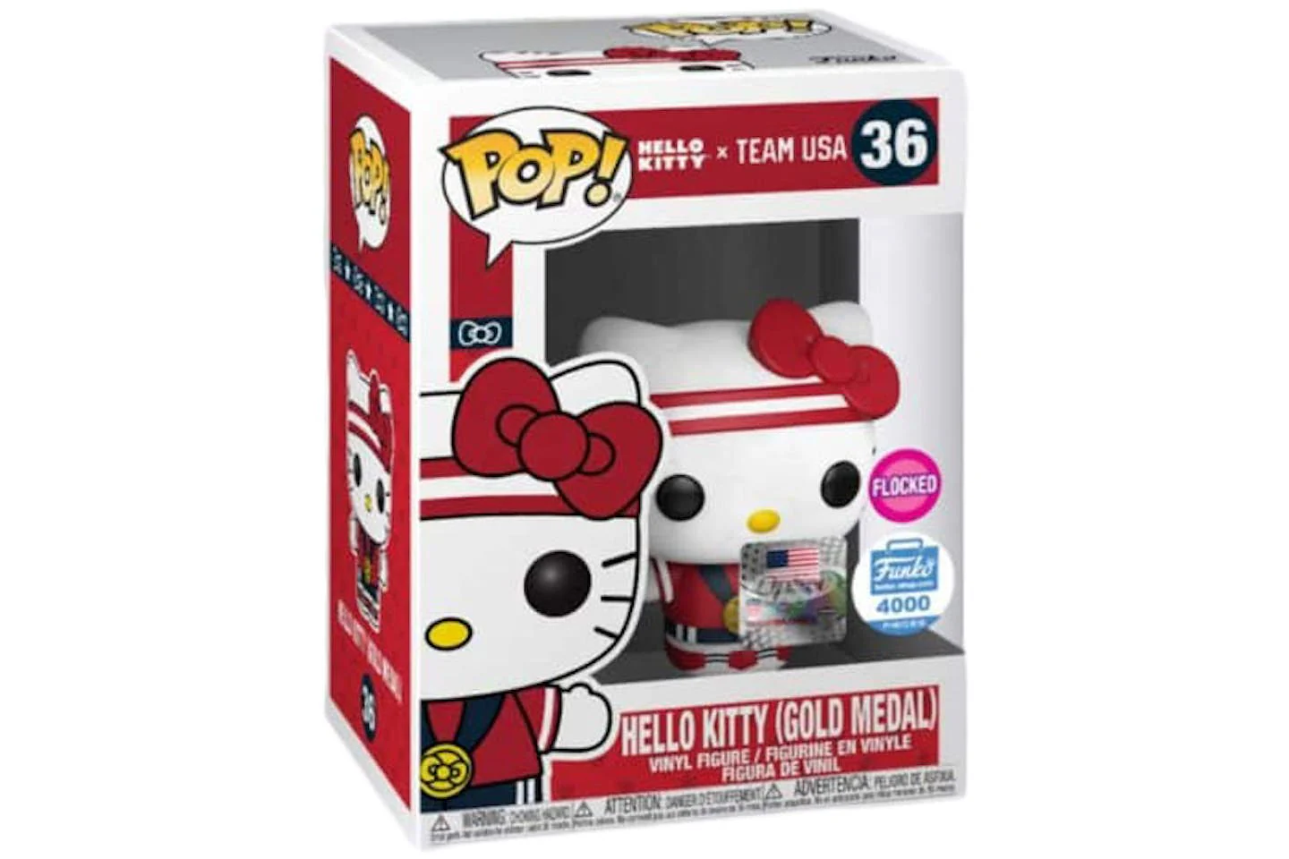 Funko POP! Hello Kitty x Team USA - Hello Kitty (Gold Medal) 36 (Flocked) (Funko LE 4000 PCS)