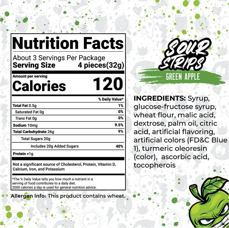Sour Strips Green Apple (104g) - Image 3