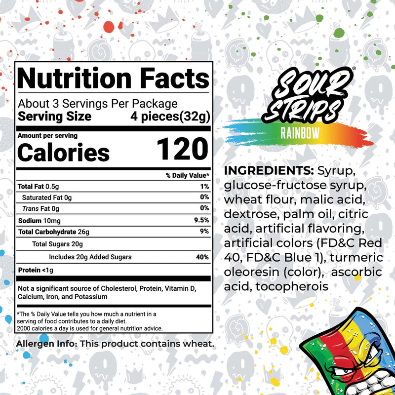 Sour Strips Rainbow (104g) - Image 3