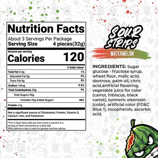 Sour Strips Watermelon (104g) - Image 3